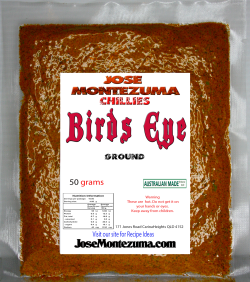 Jose Montezuma Chilli Chili Sauces Hot Sauce Birds Eye Chilli Powder 50G