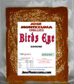 Jose Montezuma Chilli Chili Sauces Hot Sauce Birds Eye Chilli Powder 100G